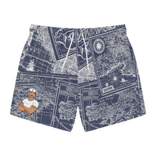 Load image into Gallery viewer, TJDRAW Nautical Map Swim Trunks