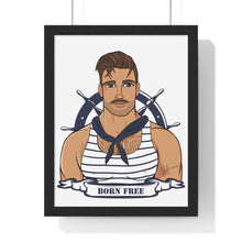 Load image into Gallery viewer, "Born Free" Sailor Framed Vertical Print
