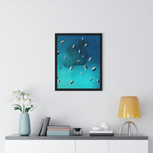 Load image into Gallery viewer, "Boats off the coast" Premium Framed Vertical Print