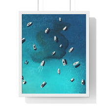 Load image into Gallery viewer, "Boats off the coast" Premium Framed Vertical Print