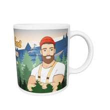 Load 3D model into Gallery viewer, Big wood White glossy mug
