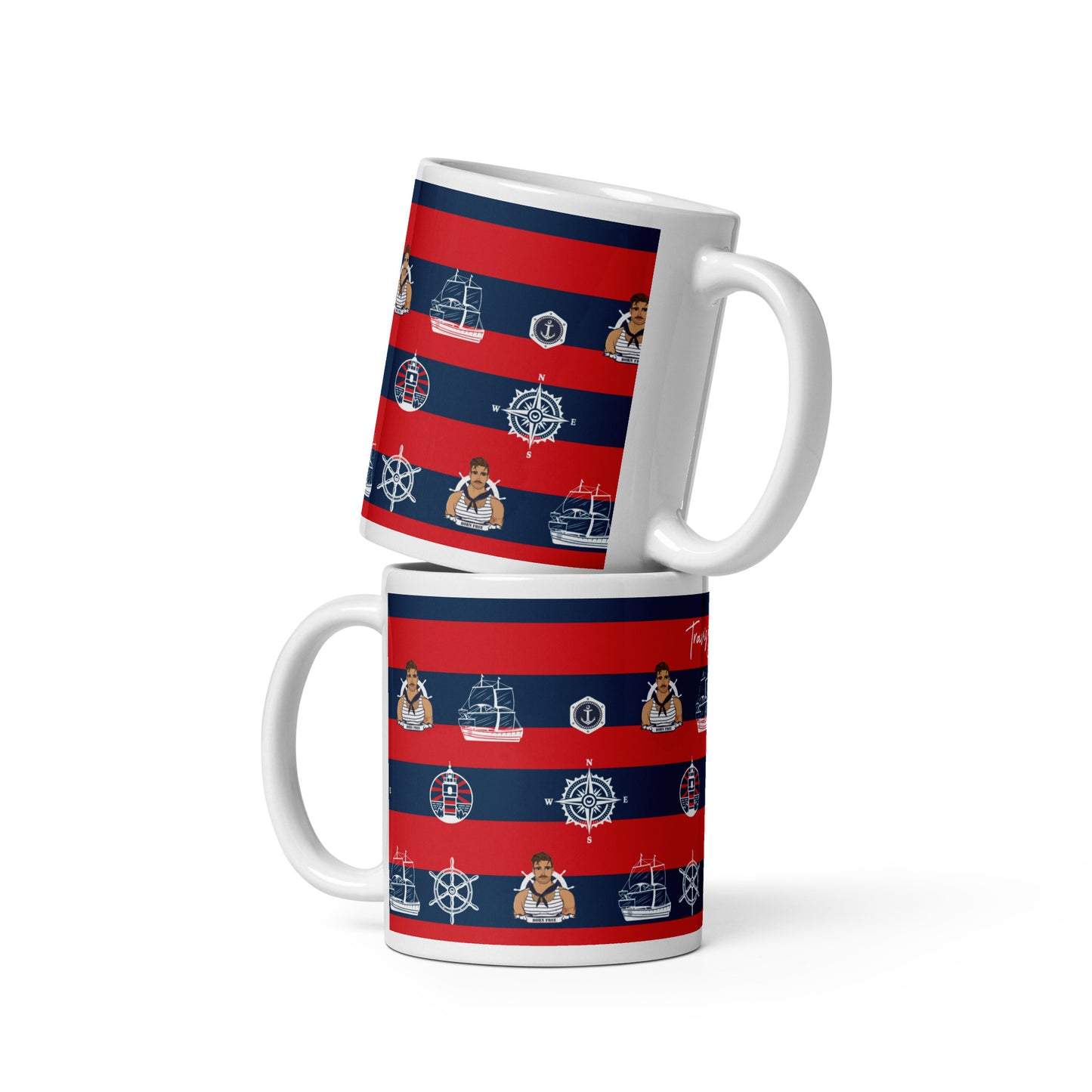 Ahoy Sailor White glossy mug