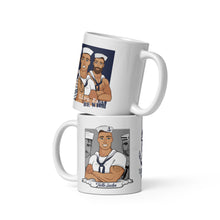 Load image into Gallery viewer, Sailors in the monring White glossy mug
