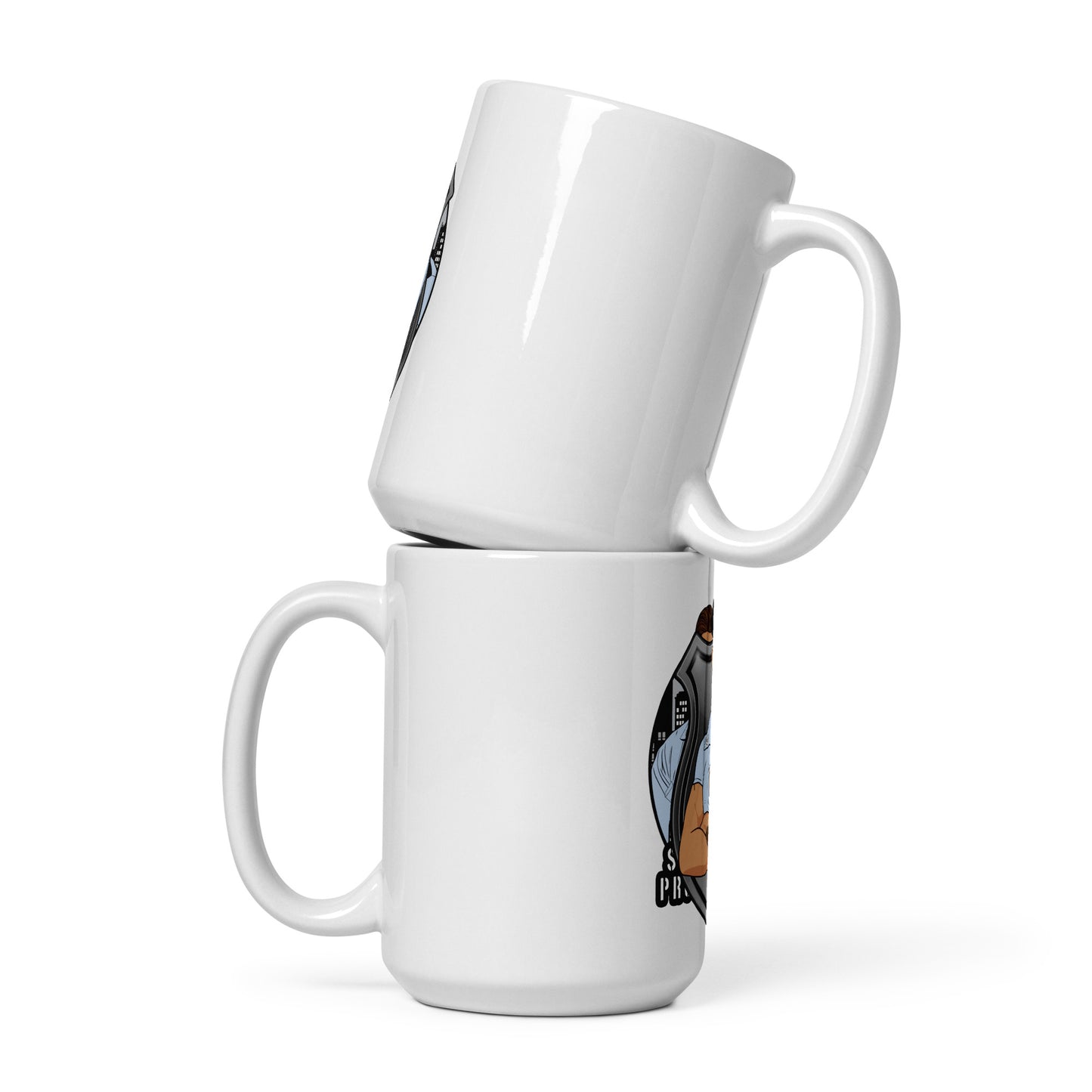 Serve & Protect White glossy mug