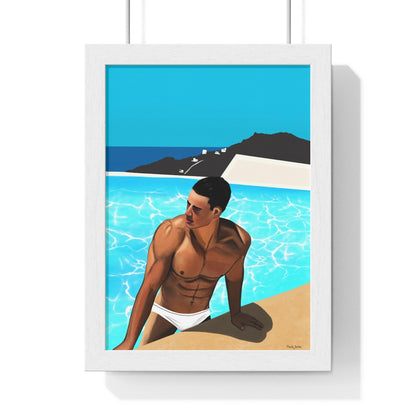 "Mykonos Morning" Premium Framed Vertical Print