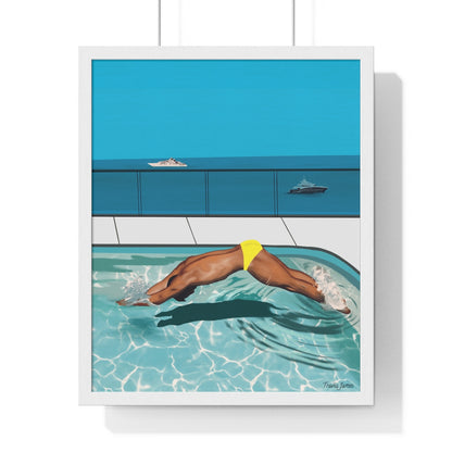 "Cote d'azur Laps" Premium Framed Vertical Print