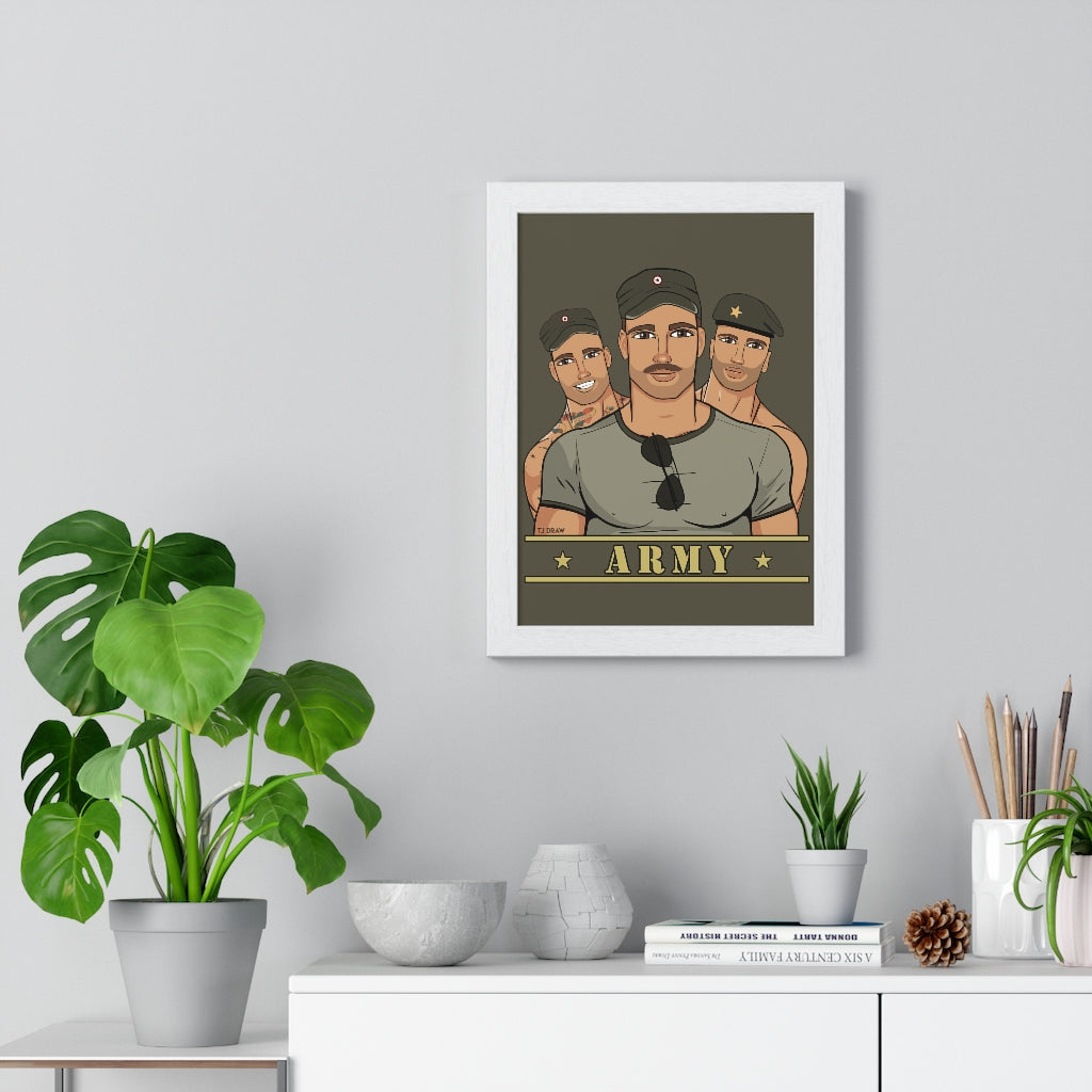 "Army Boys" Framed Vertical Print