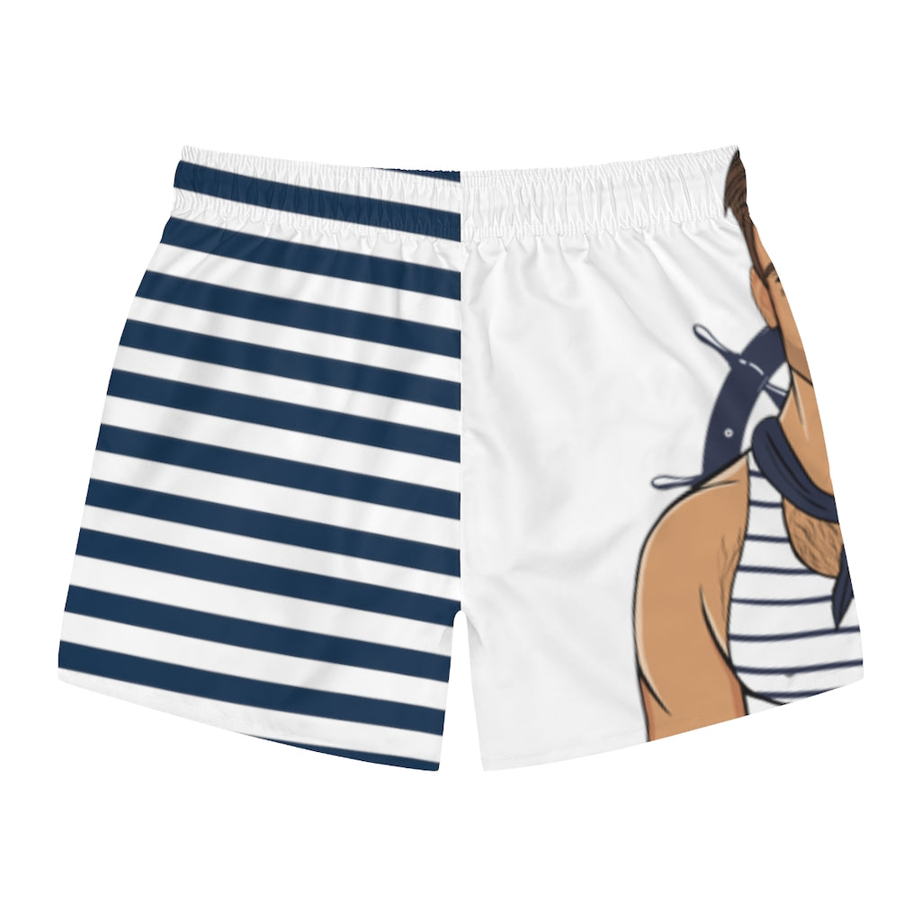 TJDRAW Nautical Sailor Swim Trunks