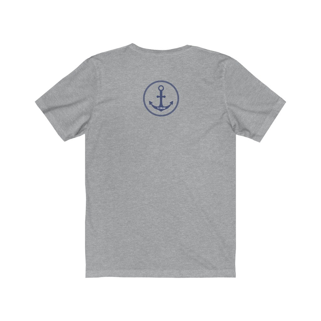 TJDRAW Navy Academy Jersey Short Sleeve Tee