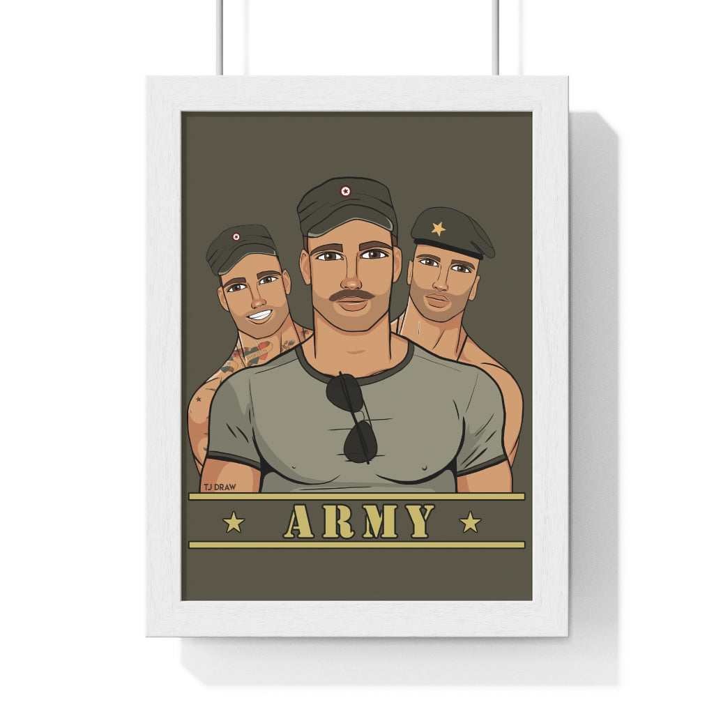 "Army Boys" Framed Vertical Print