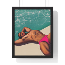 Load image into Gallery viewer, &quot;Pool daze&quot; Premium Framed Vertical Print
