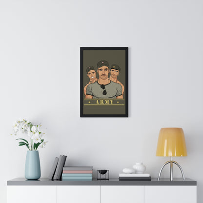 "Army Boys" Framed Vertical Print