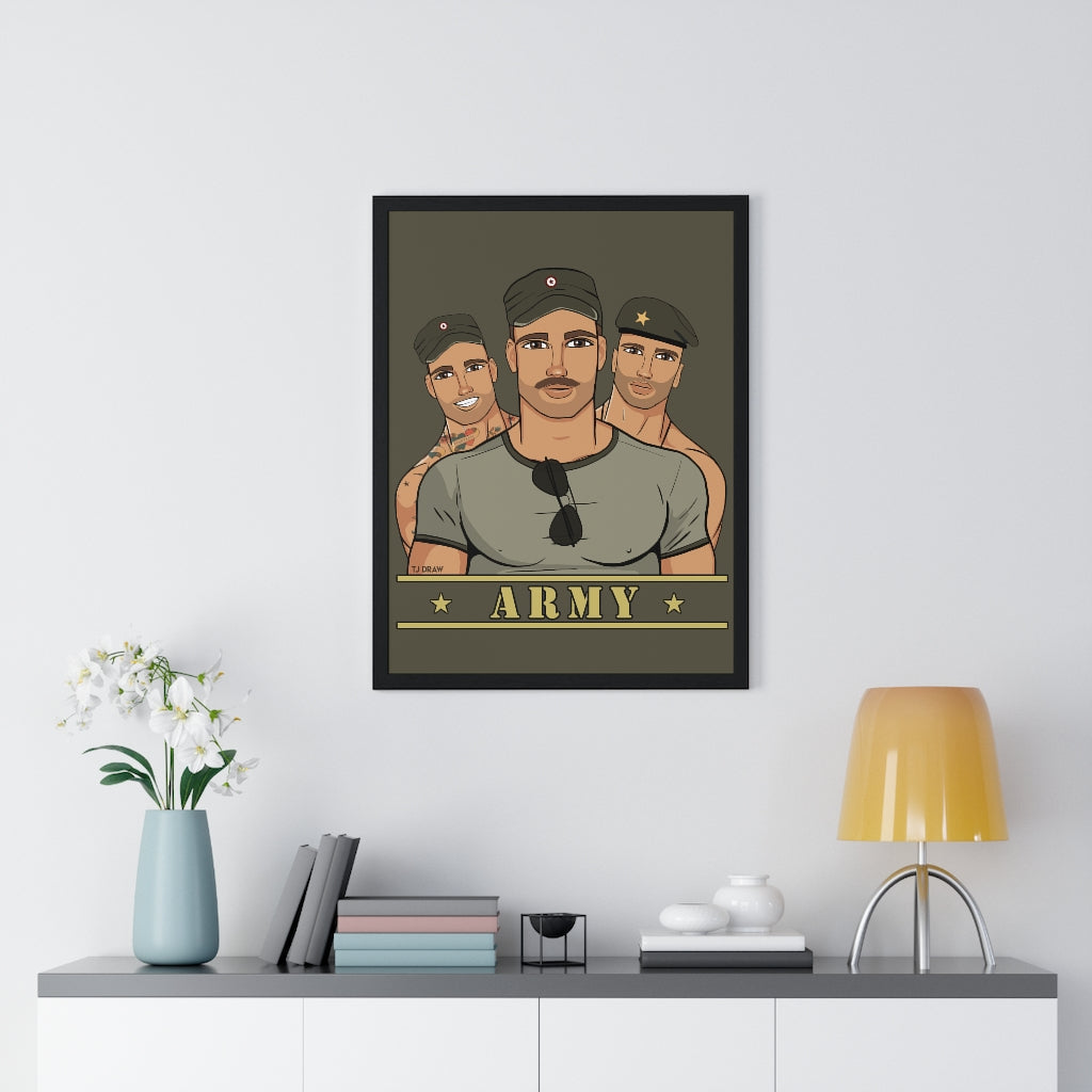 "Army Boys" Framed Vertical Print