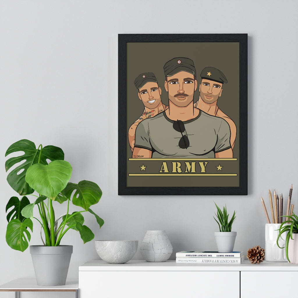 "Army Boys" Framed Vertical Print