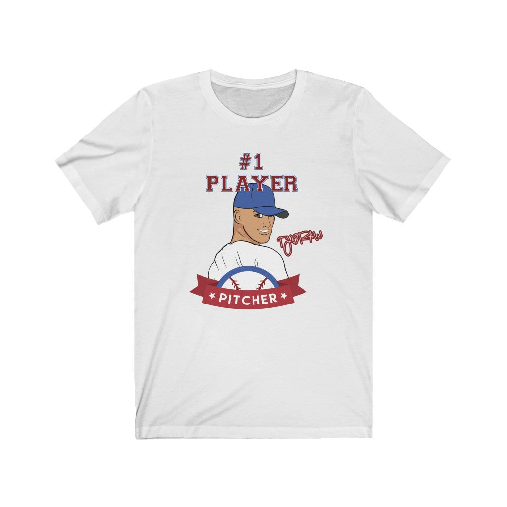TJDRAW Baseball Pitcher Jersey Short Sleeve Tee