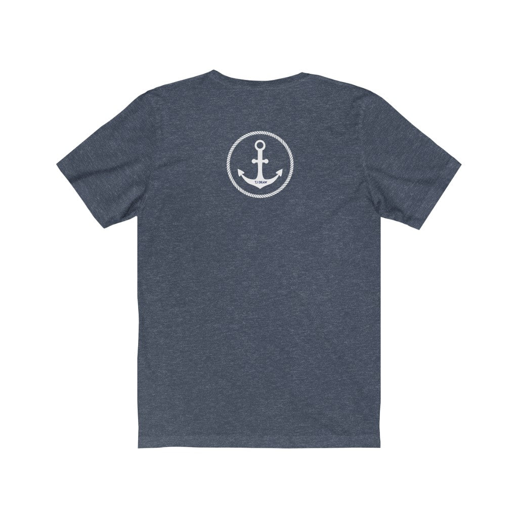 TJDRAW Navy Academy Jersey Short Sleeve Tee