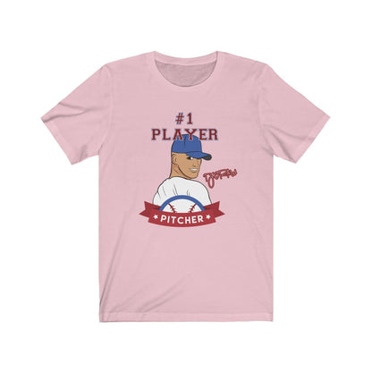 TJDRAW Baseball Pitcher Jersey Short Sleeve Tee