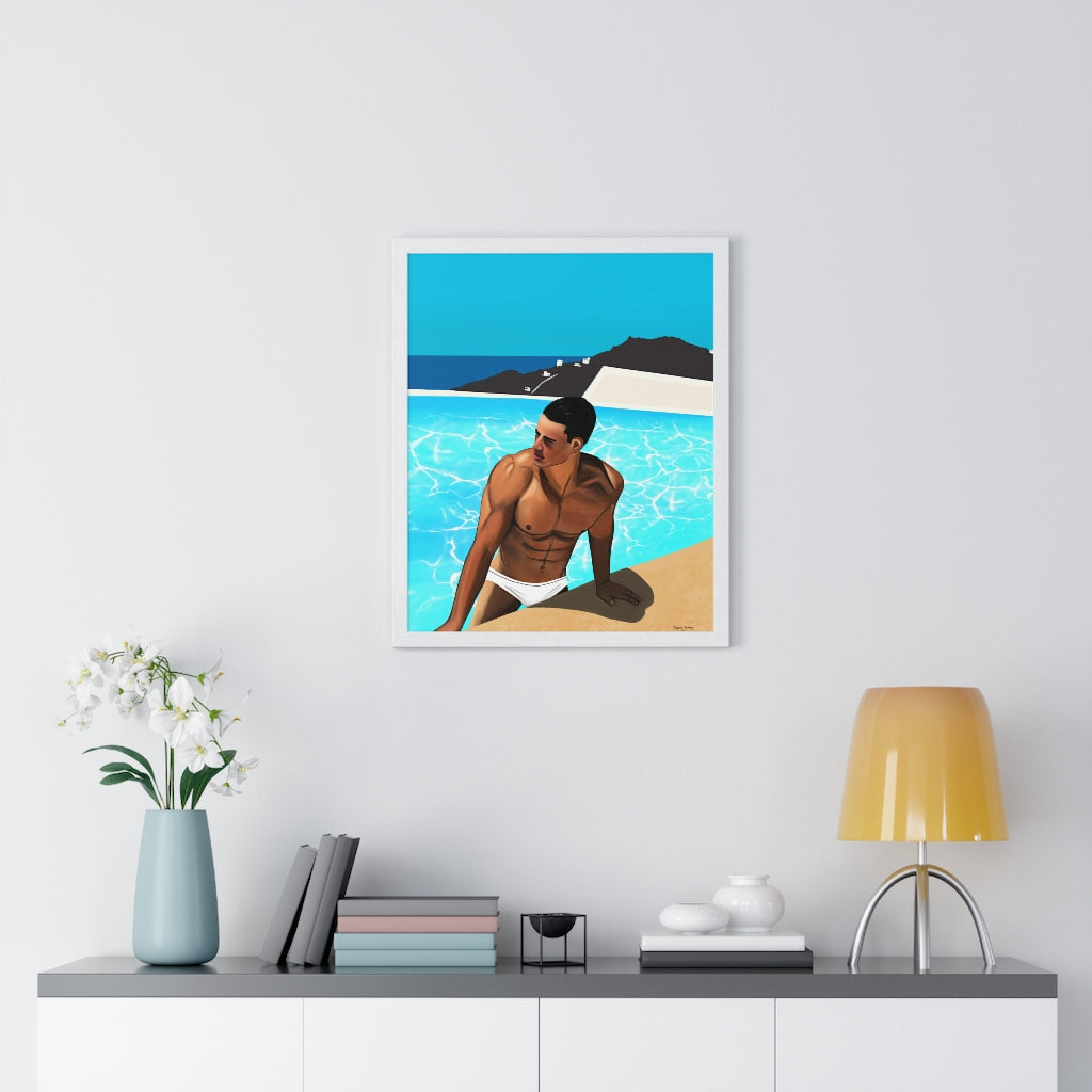 "Mykonos Morning" Premium Framed Vertical Print