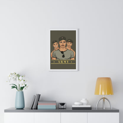 "Army Boys" Framed Vertical Print