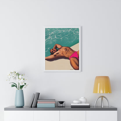 "Pool daze" Premium Framed Vertical Print