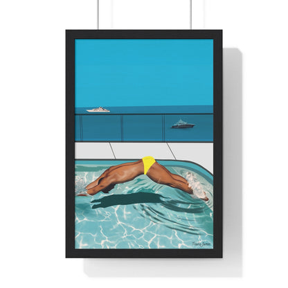 "Cote d'azur Laps" Premium Framed Vertical Print