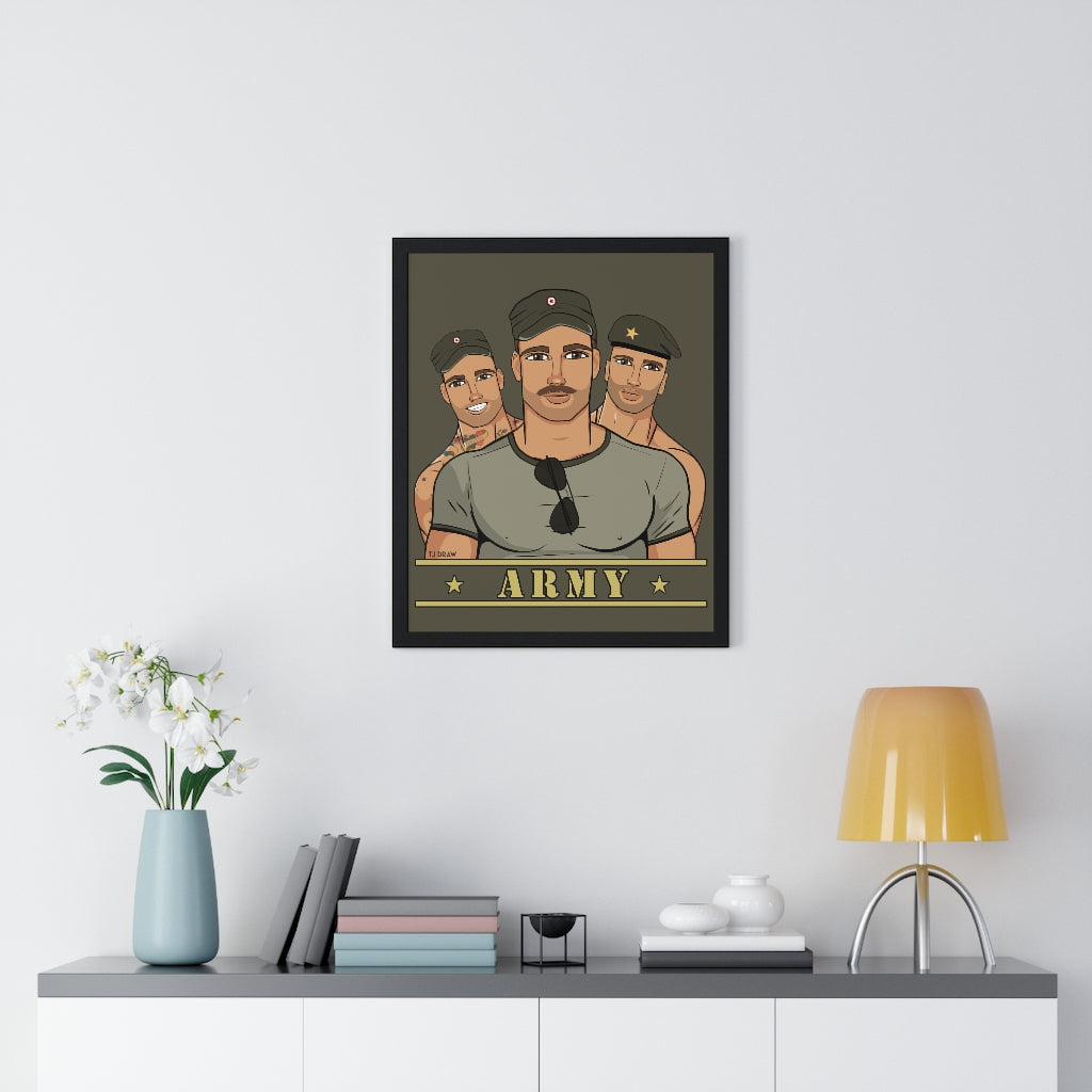 "Army Boys" Framed Vertical Print