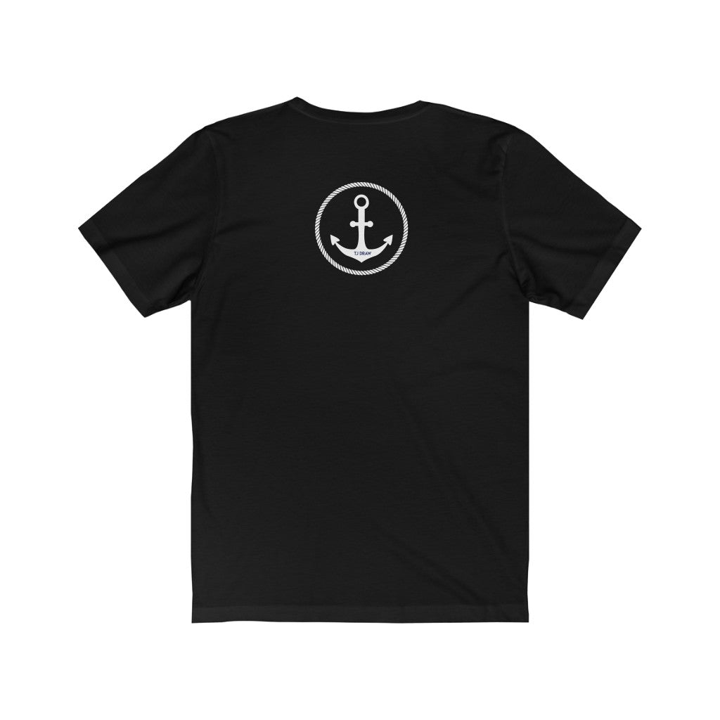 TJDRAW Navy Academy Jersey Short Sleeve Tee