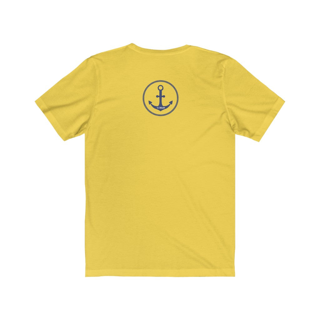 TJDRAW Navy Academy Jersey Short Sleeve Tee