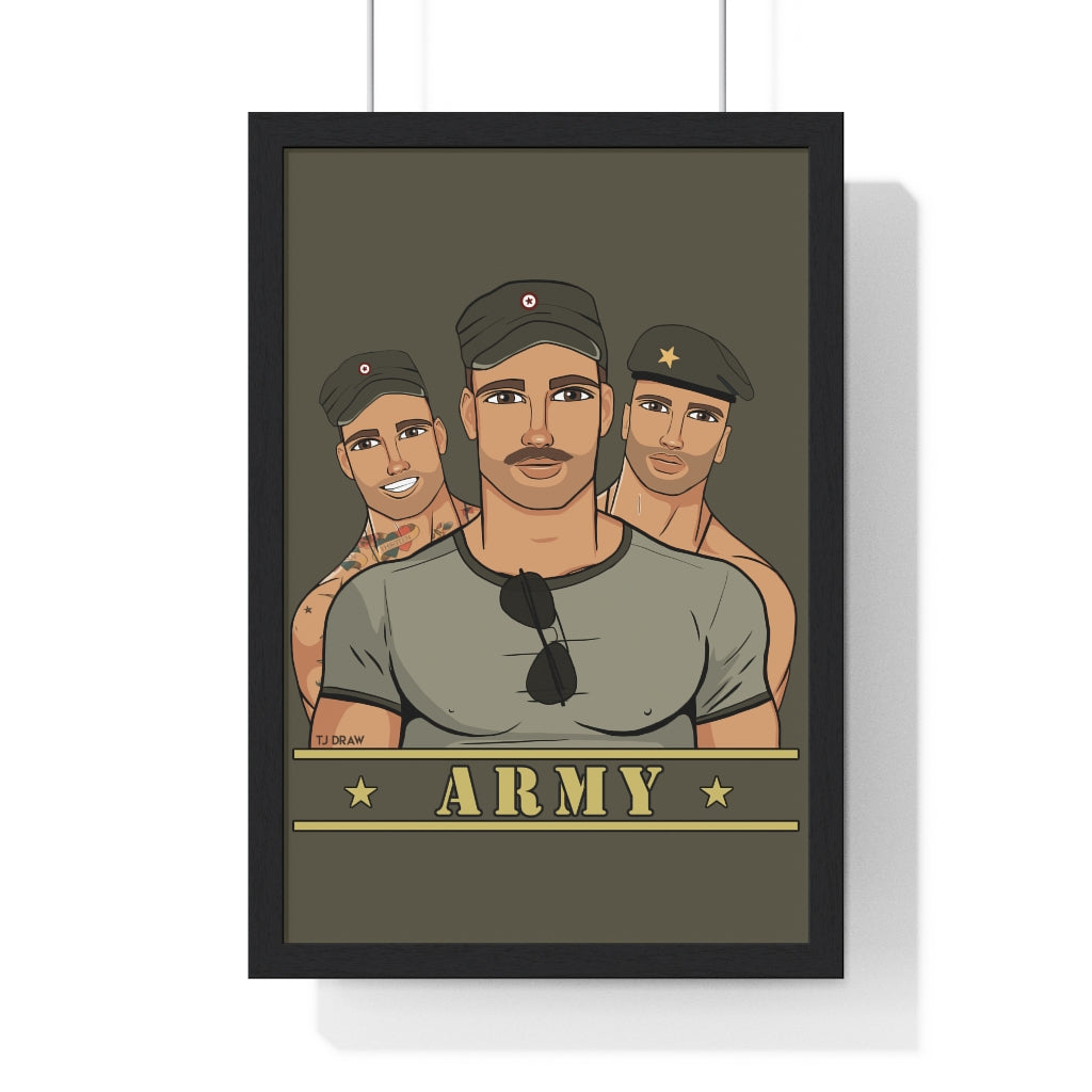 "Army Boys" Framed Vertical Print