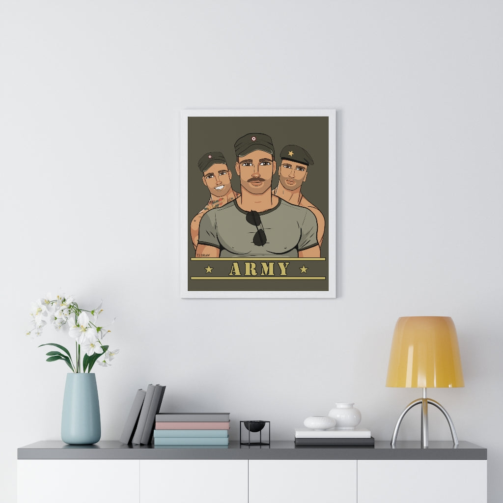 "Army Boys" Framed Vertical Print