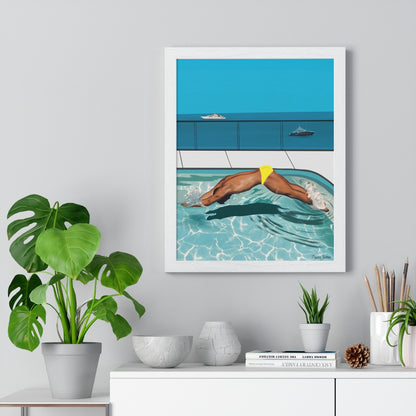 "Cote d'azur Laps" Premium Framed Vertical Print