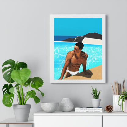 "Mykonos Morning" Premium Framed Vertical Print