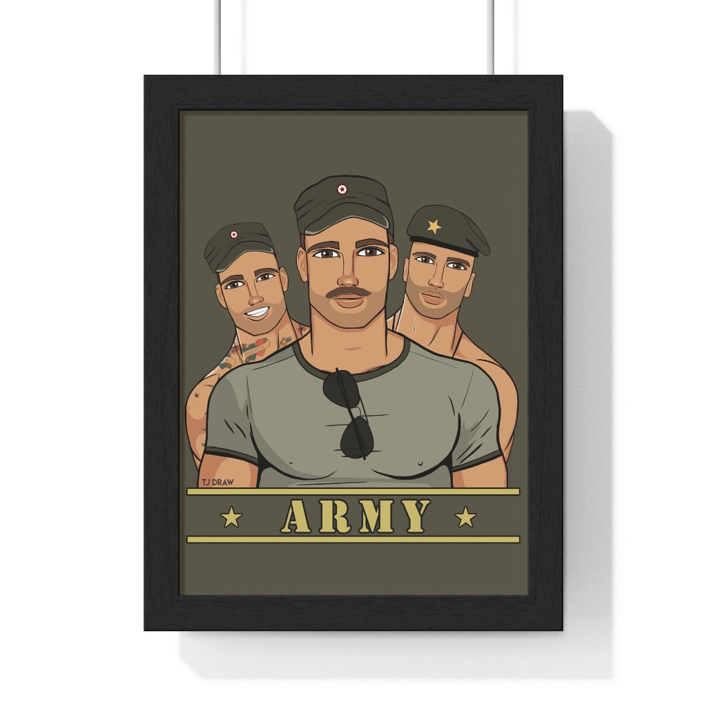 "Army Boys" Framed Vertical Print