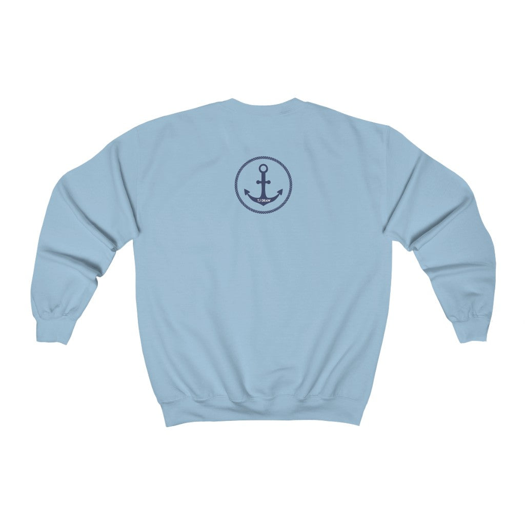 TJDRAW Sailor Born Free  Heavy Blend Crewneck Sweatshirt