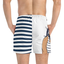 Load image into Gallery viewer, TJDRAW Nautical Sailor Swim Trunks
