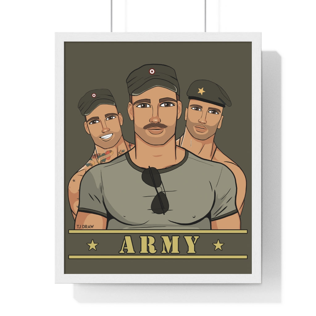 "Army Boys" Framed Vertical Print