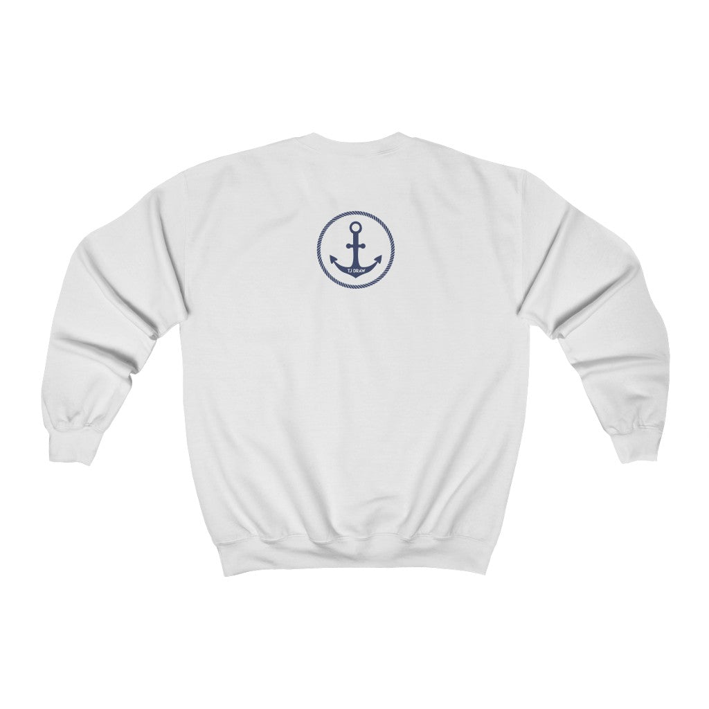 TJDRAW Sailor Born Free  Heavy Blend Crewneck Sweatshirt