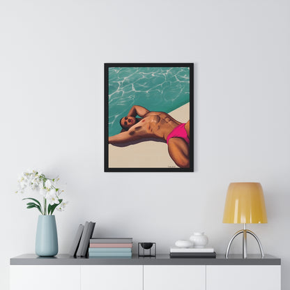 "Pool daze" Premium Framed Vertical Print