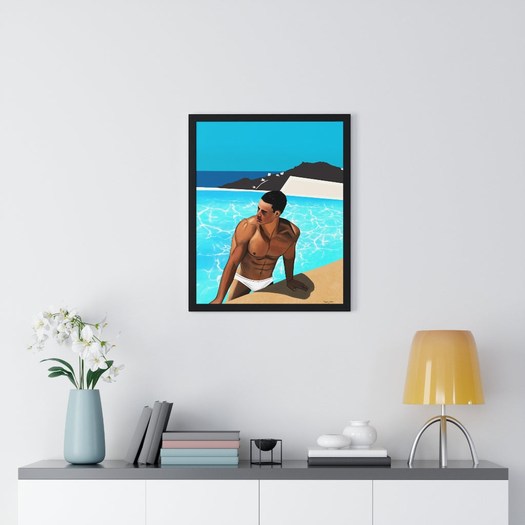 "Mykonos Morning" Premium Framed Vertical Print