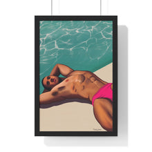 Load image into Gallery viewer, &quot;Pool daze&quot; Premium Framed Vertical Print
