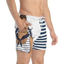 Load image into Gallery viewer, TJDRAW Nautical Sailor Swim Trunks
