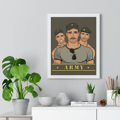 "Army Boys" Framed Vertical Print