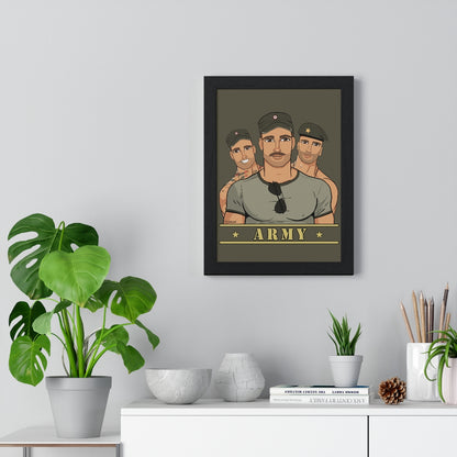 "Army Boys" Framed Vertical Print