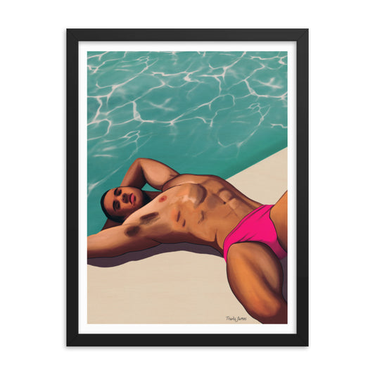 "Pool Daze" Premium Framed Vertical Print