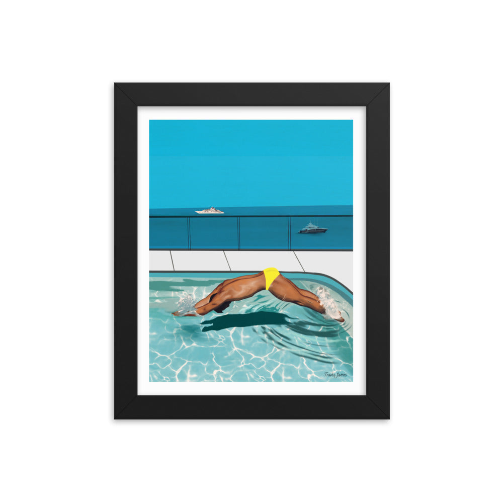 "Côte d'Azur Laps" Premium Framed Vertical Print