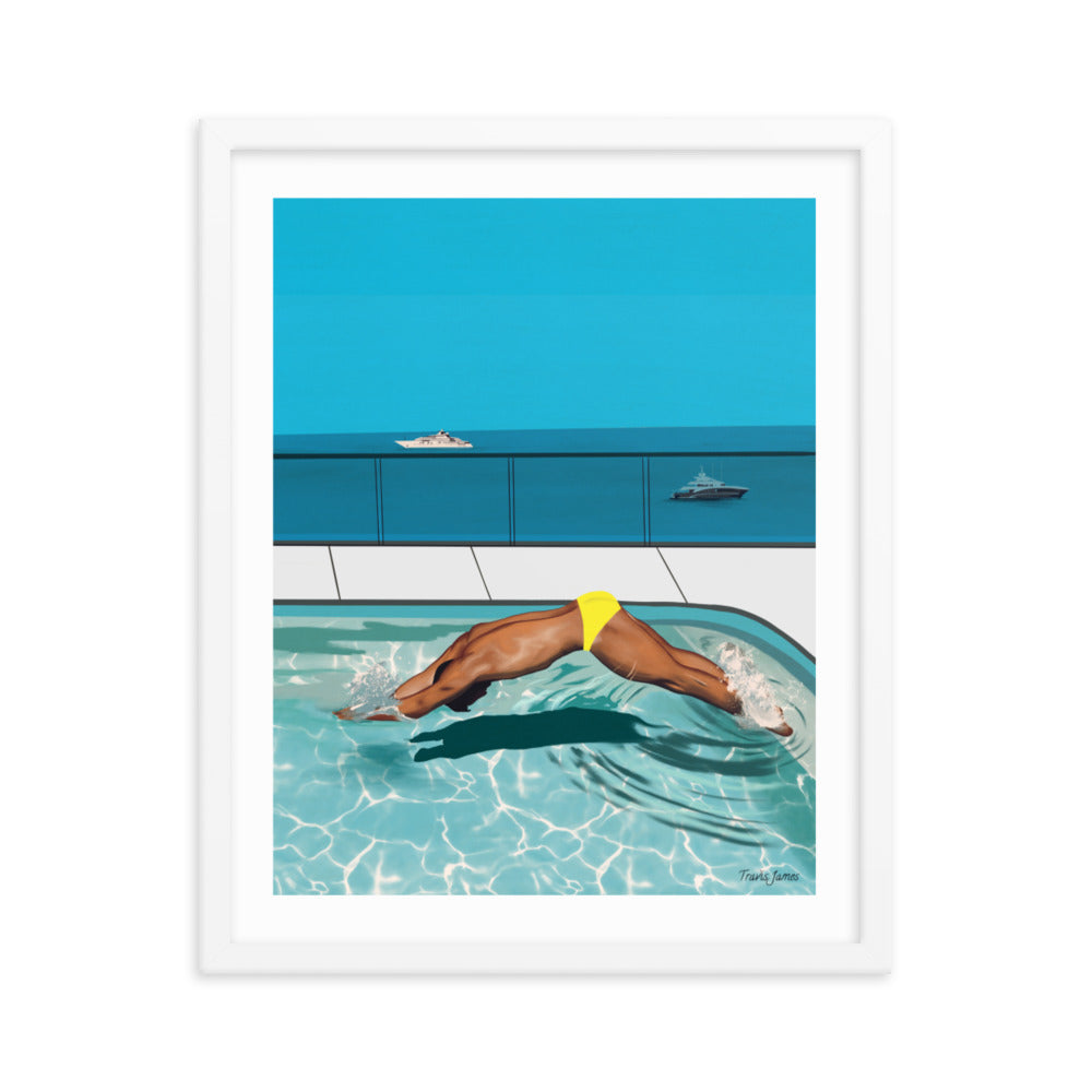 "Côte d'Azur Laps" Premium Framed Vertical Print