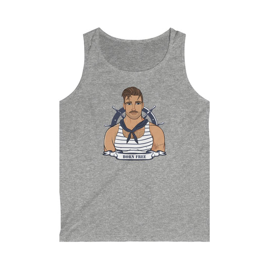 TJDRAW Born Free Sailor Men's Softstyle Tank Top