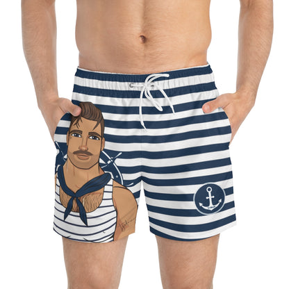 Tjdraw Sailor Swim Trunks