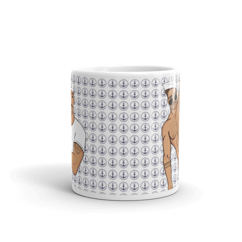 Good morning Sailor White glossy mug