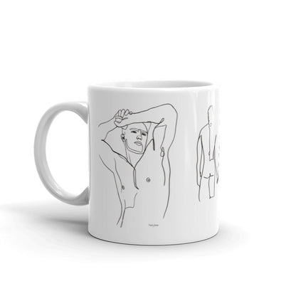 TJ Male Line White glossy mug